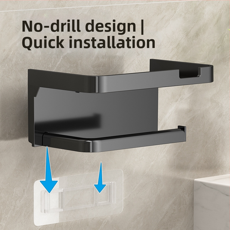 Държач за тоалетна хартия за баня Cross-Border, удебелен, тъмносив, без перфоратор, държач за тоалетна хартия за баня, държач за мобилен телефон