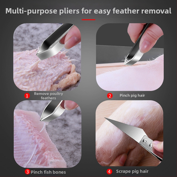 Storas nerūdijančio plieno kiaulių plaukų segtukas Buitinės žuvų kaulų replės Vištienos ančių replės Pincetas Segtukas Virtuvės įtaisai