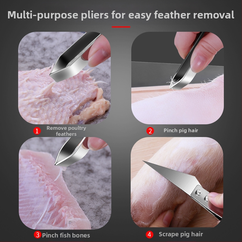 Удебелени щипки за коса от неръждаема стомана, домашни клещи за рибни кости, клещи за пилешки и патешки кости, пинсети, щипки, кухненски джаджи