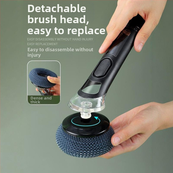 Perie cu mâner lung pentru oală, perie automată de spălat vase cu lichid, perie de bucătărie pentru uz casnic, perie de oală cu burete, perie de curățare cu bilă pentru animale de companie, ustensile