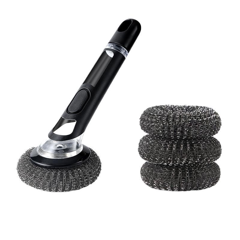 Perie cu mâner lung pentru oală, perie automată de spălat vase cu lichid, perie de bucătărie pentru uz casnic, perie de oală cu burete, perie de curățare cu bilă pentru animale de companie, ustensile