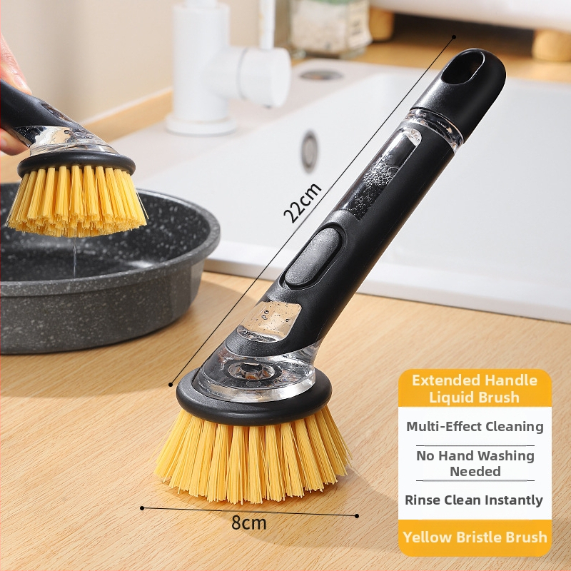Perie cu mâner lung pentru oală, perie automată de spălat vase cu lichid, perie de bucătărie pentru uz casnic, perie de oală cu burete, perie de curățare cu bilă pentru animale de companie, ustensile