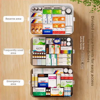 Kodumajapidamises kasutatav suur ravimikarp hulgimüügi mitmekihiline sahtliga meditsiiniline hoiukarp kaasaskantav kodune hädaabi kaasaskantav esmaabi ravimikarp