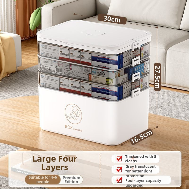 Kodumajapidamises kasutatav suur ravimikarp hulgimüügi mitmekihiline sahtliga meditsiiniline hoiukarp kaasaskantav kodune hädaabi kaasaskantav esmaabi ravimikarp