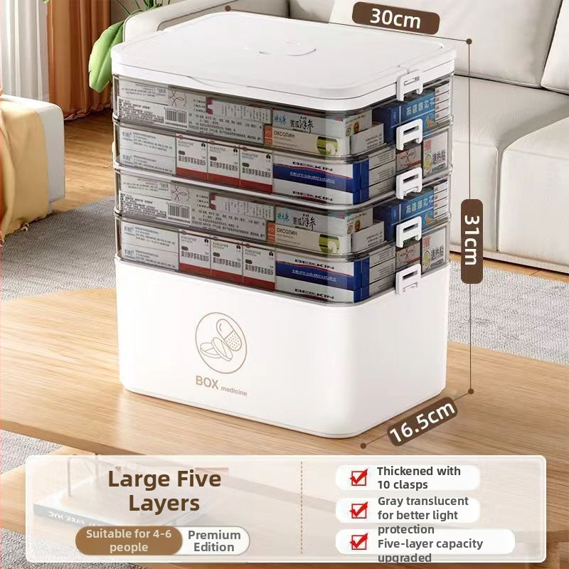 Kodumajapidamises kasutatav suur ravimikarp hulgimüügi mitmekihiline sahtliga meditsiiniline hoiukarp kaasaskantav kodune hädaabi kaasaskantav esmaabi ravimikarp