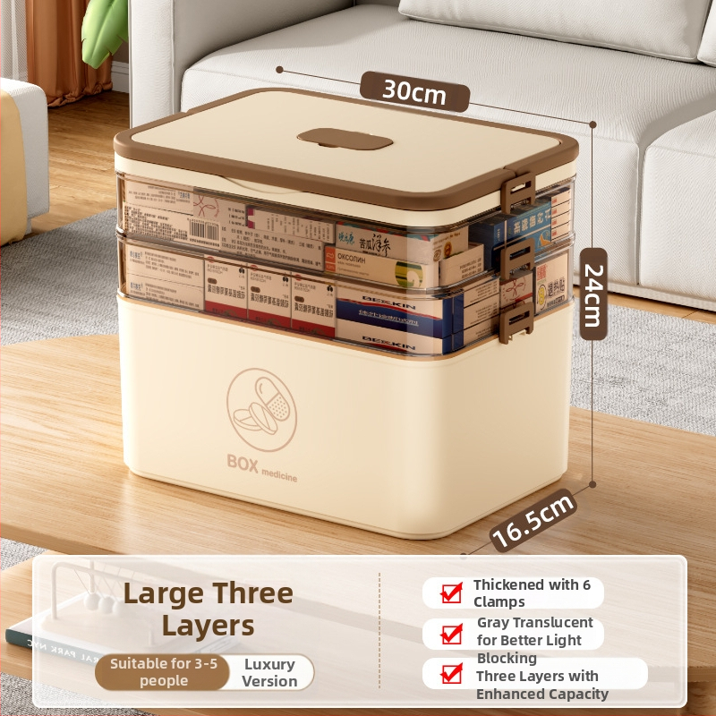 Kodumajapidamises kasutatav suur ravimikarp hulgimüügi mitmekihiline sahtliga meditsiiniline hoiukarp kaasaskantav kodune hädaabi kaasaskantav esmaabi ravimikarp