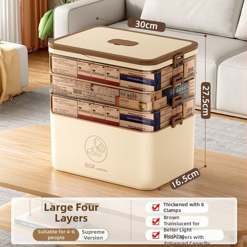 Kodumajapidamises kasutatav suur ravimikarp hulgimüügi mitmekihiline sahtliga meditsiiniline hoiukarp kaasaskantav kodune hädaabi kaasaskantav esmaabi ravimikarp