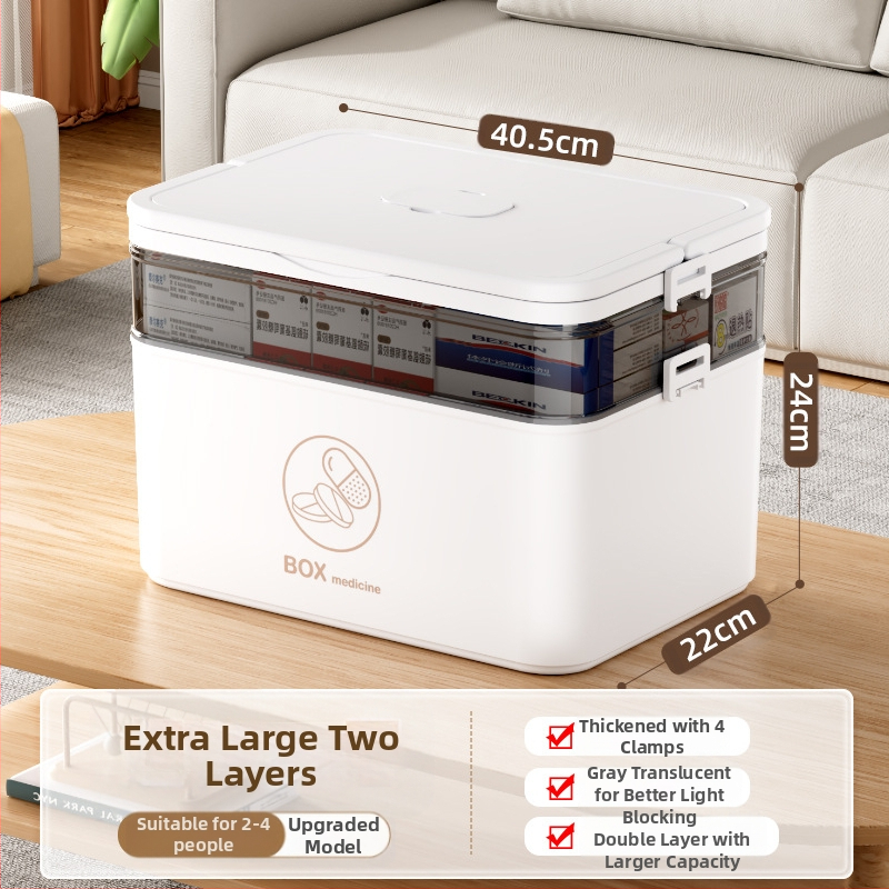 Kodumajapidamises kasutatav suur ravimikarp hulgimüügi mitmekihiline sahtliga meditsiiniline hoiukarp kaasaskantav kodune hädaabi kaasaskantav esmaabi ravimikarp