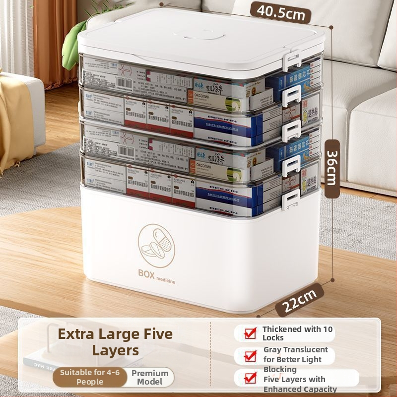 Kodumajapidamises kasutatav suur ravimikarp hulgimüügi mitmekihiline sahtliga meditsiiniline hoiukarp kaasaskantav kodune hädaabi kaasaskantav esmaabi ravimikarp