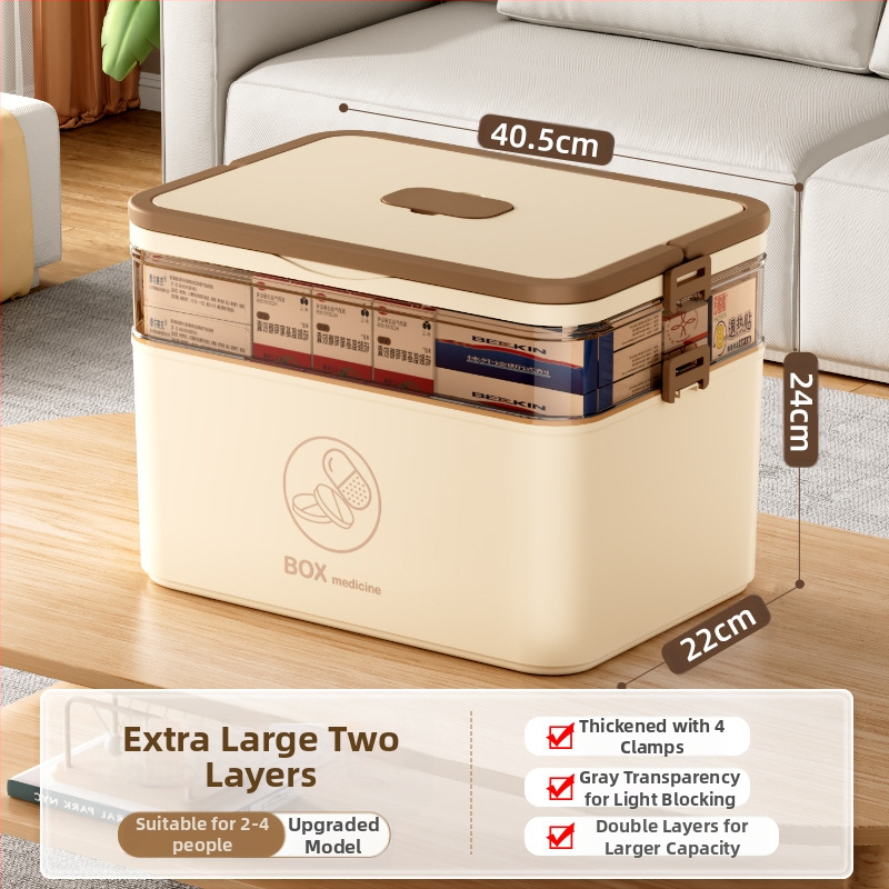 Kodumajapidamises kasutatav suur ravimikarp hulgimüügi mitmekihiline sahtliga meditsiiniline hoiukarp kaasaskantav kodune hädaabi kaasaskantav esmaabi ravimikarp