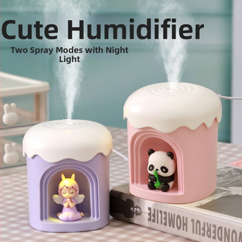 Mielas naminių gyvūnėlių mažas naktinės lemputės drėkintuvas, įmontuotas į USB, mielas biuro stalinio drėkintuvo atmosferos šviesos purkštuvas