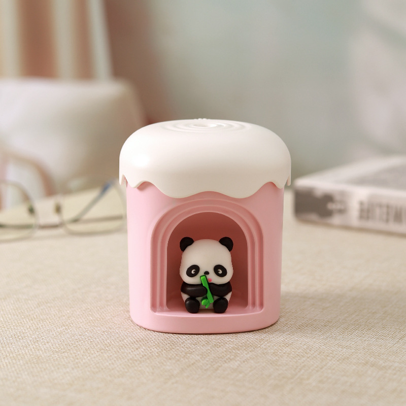 Mielas naminių gyvūnėlių mažas naktinės lemputės drėkintuvas, įmontuotas į USB, mielas biuro stalinio drėkintuvo atmosferos šviesos purkštuvas