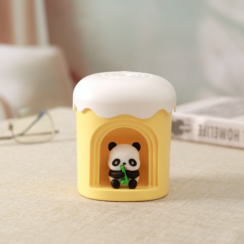 Mielas naminių gyvūnėlių mažas naktinės lemputės drėkintuvas, įmontuotas į USB, mielas biuro stalinio drėkintuvo atmosferos šviesos purkštuvas