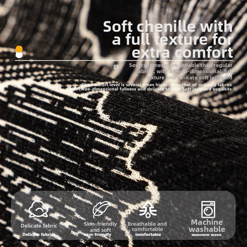 2025 Нова възглавница за диван от шенил, универсална неплъзгаща се възглавница, модерна нова китайска стилна калъфка за диван, платнена