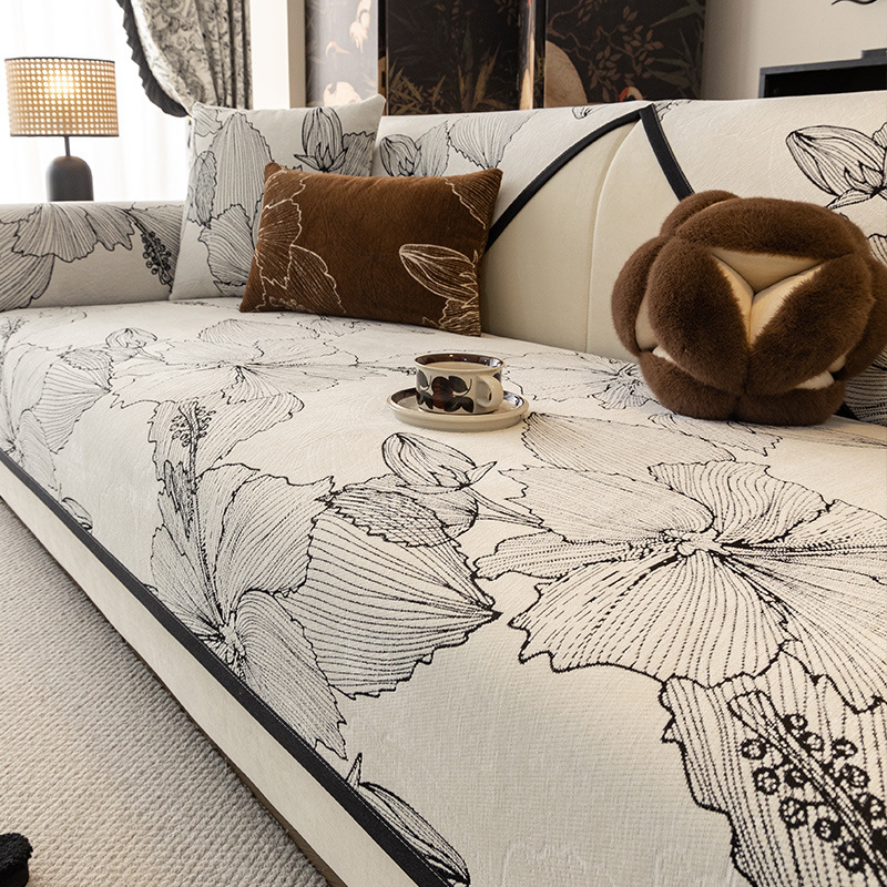 2025 m. nauja šenilinė sofos pagalvėlė, „Four Seasons“ universali neslystanti pagalvėlė, modernus naujas kiniško stiliaus sofos užvalkalo audinys