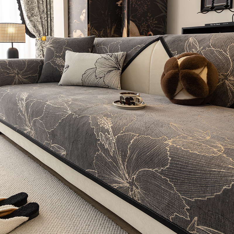 2025 m. nauja šenilinė sofos pagalvėlė, „Four Seasons“ universali neslystanti pagalvėlė, modernus naujas kiniško stiliaus sofos užvalkalo audinys