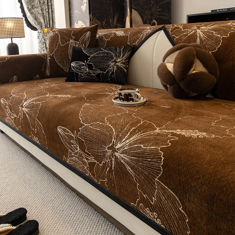 2025 m. nauja šenilinė sofos pagalvėlė, „Four Seasons“ universali neslystanti pagalvėlė, modernus naujas kiniško stiliaus sofos užvalkalo audinys