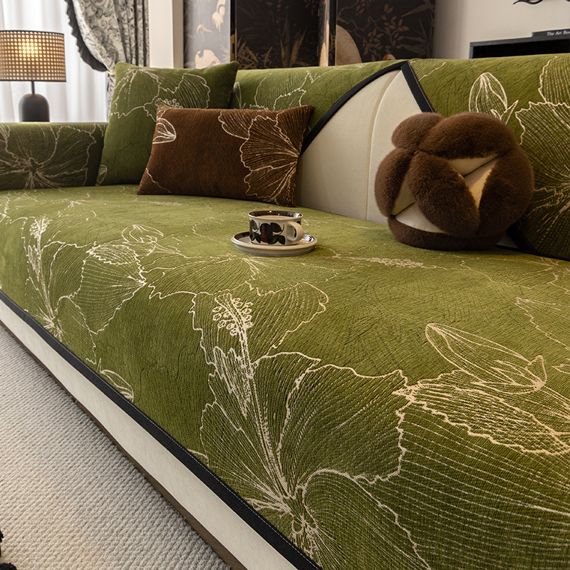 2025 m. nauja šenilinė sofos pagalvėlė, „Four Seasons“ universali neslystanti pagalvėlė, modernus naujas kiniško stiliaus sofos užvalkalo audinys