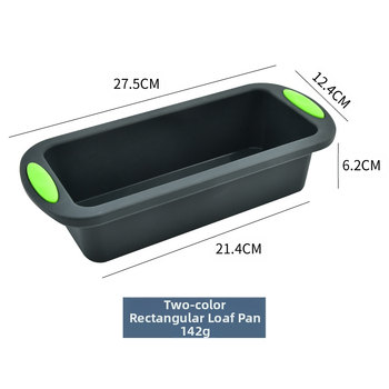 Tehase hulgimüügi silikoonist kahevärviline ristkülikukujuline röstsaiakoogi taldrik kodukoogivormi leivavormi küpsetamisriistad