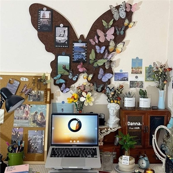 Prancūziški drugelio veltinio sienų lipdukai, miegamojo įėjimo atmosfera, nuotraukų siena, be perforatorių, sienų dekoracija svetainės fonui