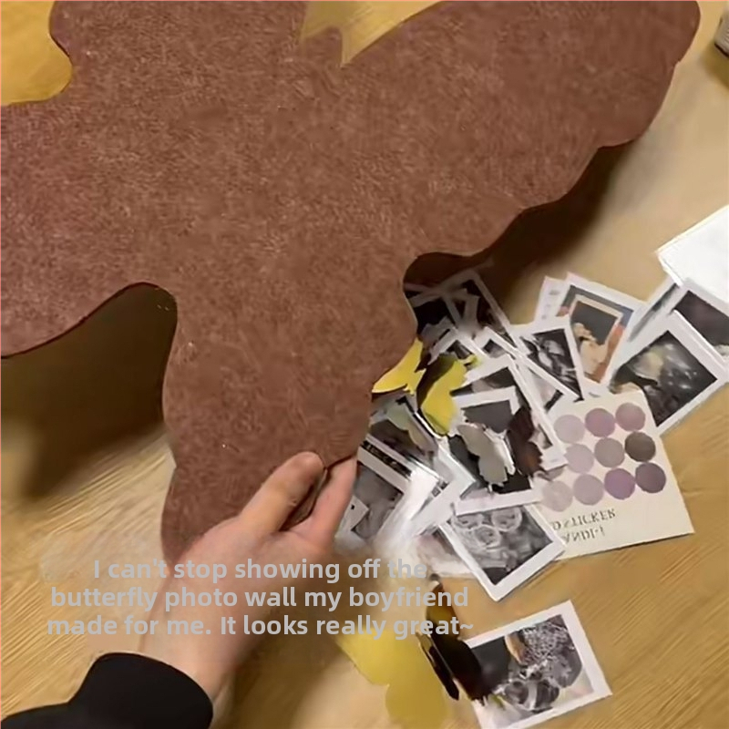 Prancūziški drugelio veltinio sienų lipdukai, miegamojo įėjimo atmosfera, nuotraukų siena, be perforatorių, sienų dekoracija svetainės fonui