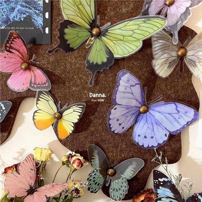 Prancūziški drugelio veltinio sienų lipdukai, miegamojo įėjimo atmosfera, nuotraukų siena, be perforatorių, sienų dekoracija svetainės fonui