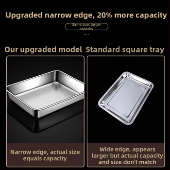 Nerūdijančio plieno kvadratinė plokščia stačiakampė dėžutė su dangčiu, tiramisu padėklas, gilus indų dubuo