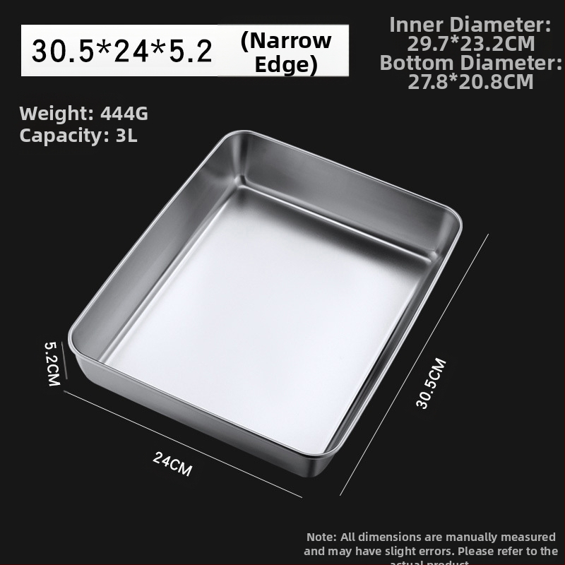 Nerūdijančio plieno kvadratinė plokščia stačiakampė dėžutė su dangčiu, tiramisu padėklas, gilus indų dubuo