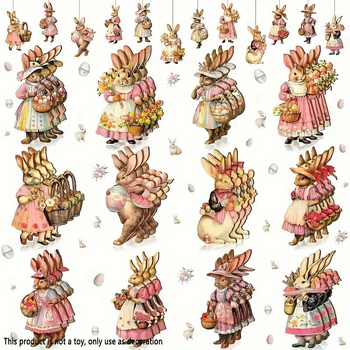 Нови великденски сладки дървени декорации за зайче, подходящи за дома и градината, украса за парти, висящи орнаменти.