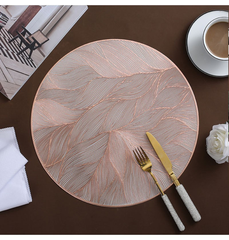 Pārrobežu karsti pārdodams ziedu PVC karstās štancēšanas rietumu galda paklājiņš mazgājams eļļas necaurlaidīgs izolācijas paklājiņš skandināvu stila mājas galda paklājiņš