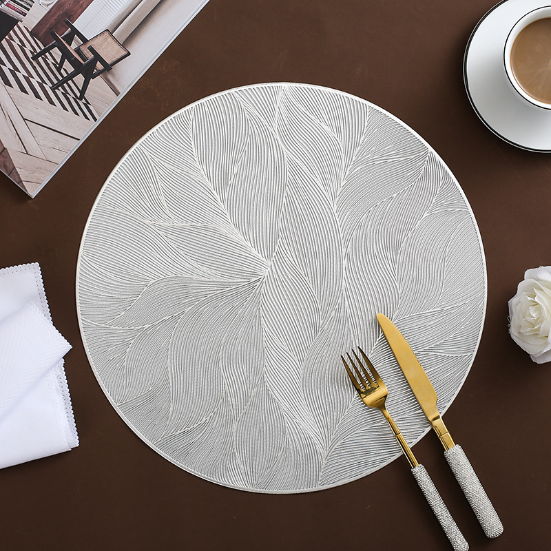 Pārrobežu karsti pārdodams ziedu PVC karstās štancēšanas rietumu galda paklājiņš mazgājams eļļas necaurlaidīgs izolācijas paklājiņš skandināvu stila mājas galda paklājiņš