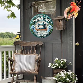 Σε απόθεμα ξύλινη πινακίδα καλωσορίσματος αμερικανικού στιλ ρουστίκ vintage, στρογγυλή ξύλινη πινακίδα, δημιουργική διακόσμηση σπιτιού