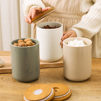 Σκανδιναβικό κεραμικό βάζο οικιακής χρήσης σφραγισμένο βάζο τσαγιού μεγάλο βάζο κουζίνας βάζο αποθήκευσης σιτηρών βάζο αποθήκευσης καφέ