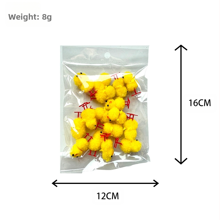 Великденски пиленца, 72 броя, височина около 3,0 см, жълти памучни топчета, пиле, великденско кадифено пиле, великденска украса