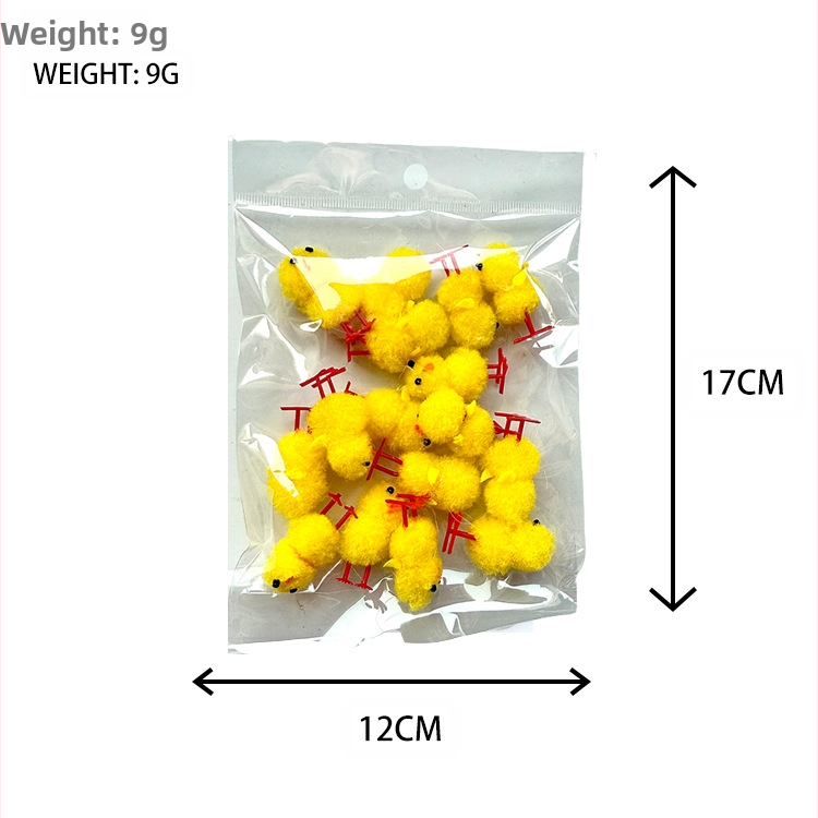 Великденски пиленца, 72 броя, височина около 3,0 см, жълти памучни топчета, пиле, великденско кадифено пиле, великденска украса