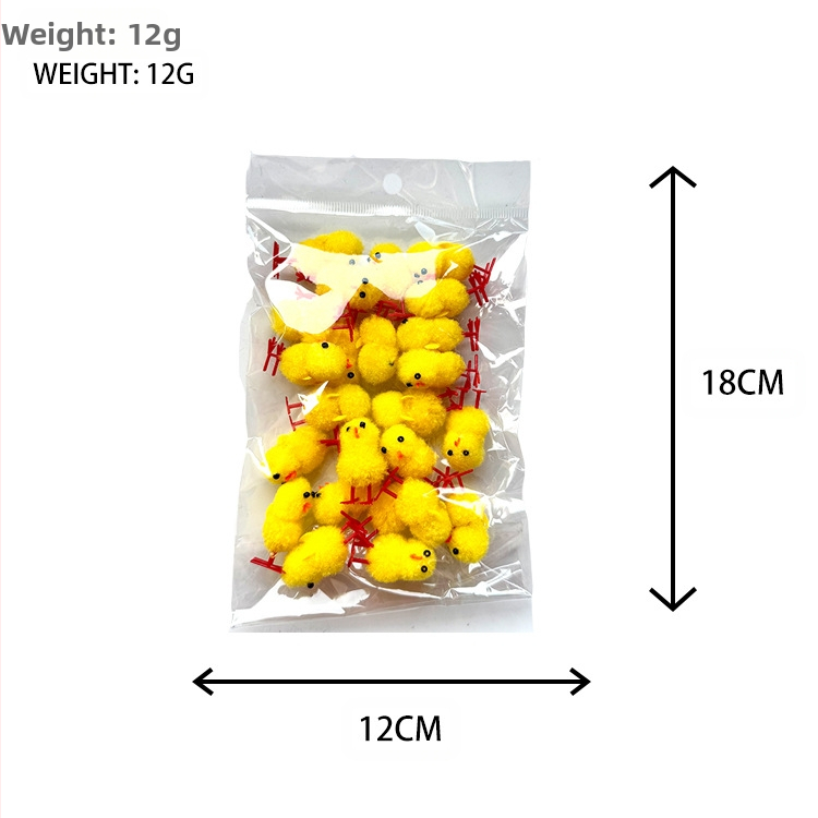 Великденски пиленца, 72 броя, височина около 3,0 см, жълти памучни топчета, пиле, великденско кадифено пиле, великденска украса