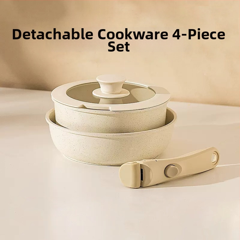 Διασυνοριακό οικιακό αποσπώμενο χερούλι Wok επίπεδη κατσαρόλα αντικολλητικό τηγάνι καρότο σετ κατσαρόλας Potts μαγειρικά σκεύη