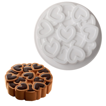 Uus 6-tolline pöörleva õmblusega armastuse silikoonist vahuvorm valentinipäeva Tanabata tordi pulmakaunistamise meetod magus vorm