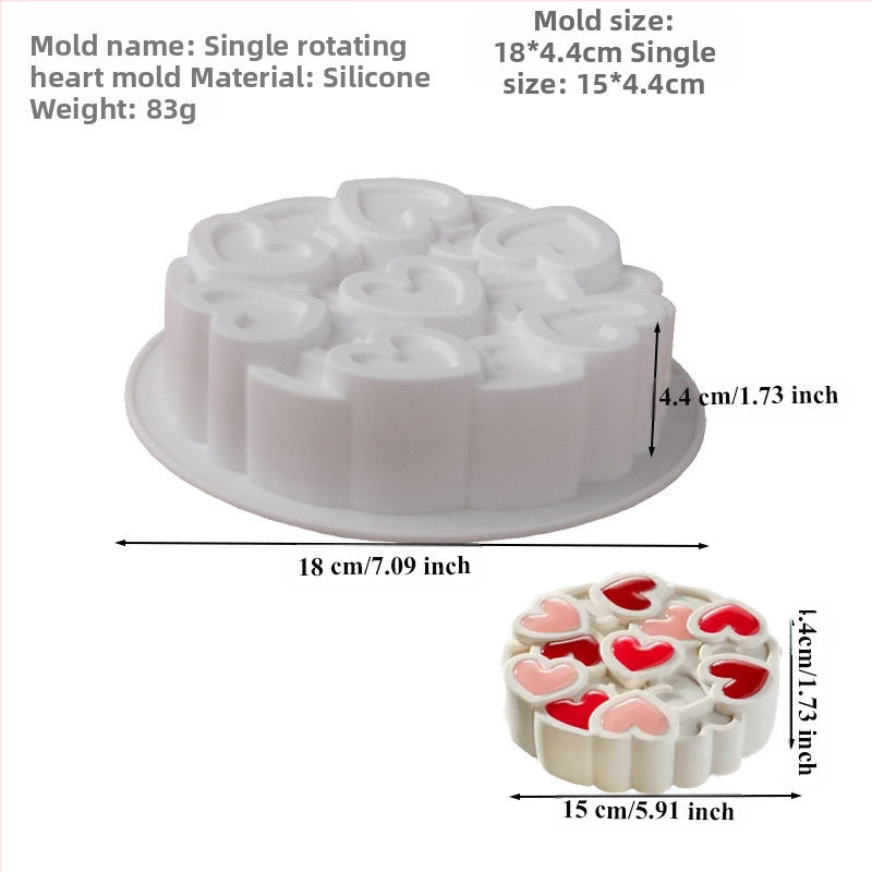Нова 6-инчова въртяща се шевна силиконова форма за мус с любовен мотив, торта Танабата за Свети Валентин, метод за декорация на сладка форма