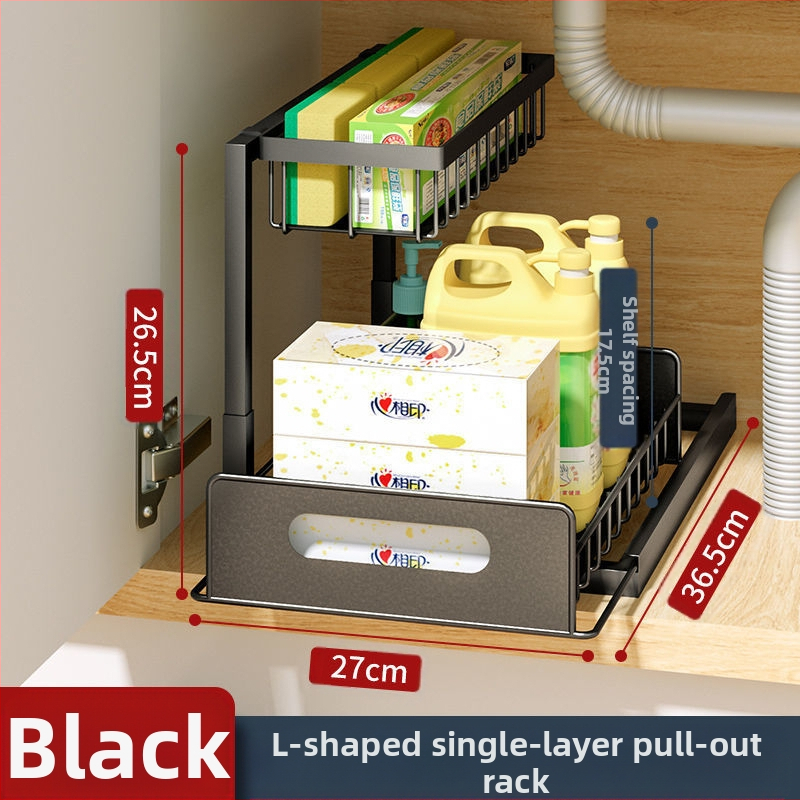 Maža virtuvės lentynėlė su tarpeliu, siaura, dvigubo sluoksnio, ištraukiama apatinė kriauklės spintelė, prieskonių laikymo lentynėlė