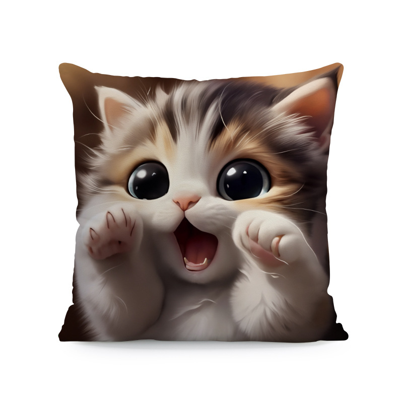 Μαξιλαροθήκη ζώων Χαριτωμένη μαξιλαροθήκη γάτας σκύλου Διακόσμηση σπιτιού Τετράγωνος καναπές Σαλόνι Υπνοδωμάτιο Κρεβάτι Καναπές καρέκλα μαξιλάρι