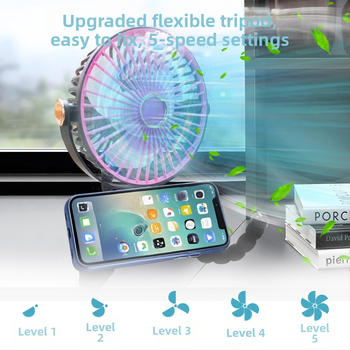 tarpvalstybinis aštuonkojo rankinis ventiliatorius, įkraunamas su USB, lauko bendrabučio stalinis, patogus daugiafunkcis sulankstomas aštuonkojo ventiliatorius