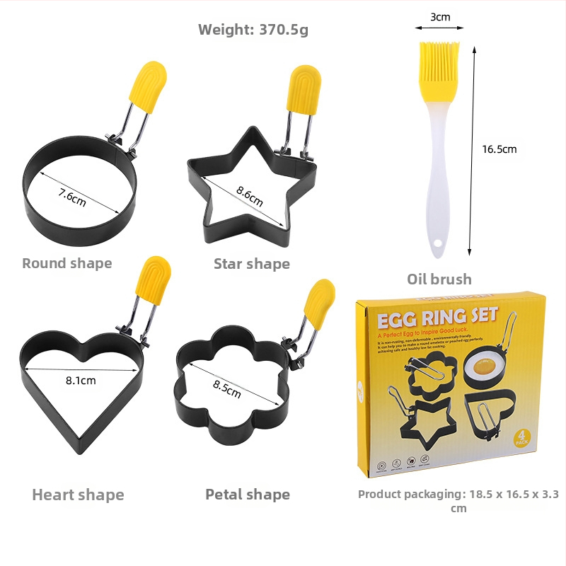 Фабричен яйчен пръстен 430 незалепващо покритие яйчен омлет кръгъл омлет яйчен пръстен форма за омлет