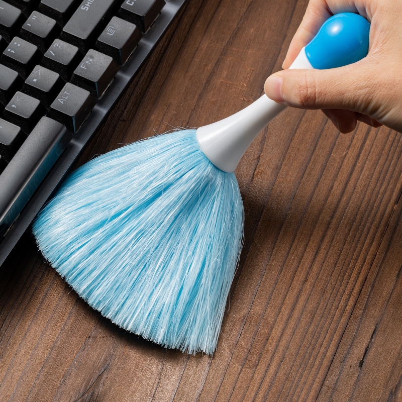 Нова компютърна четка за клавиатура, електростатична адсорбционна четка за прах, двойна цветна дръжка, PP копринена четка за прах, триизмерен дисплей