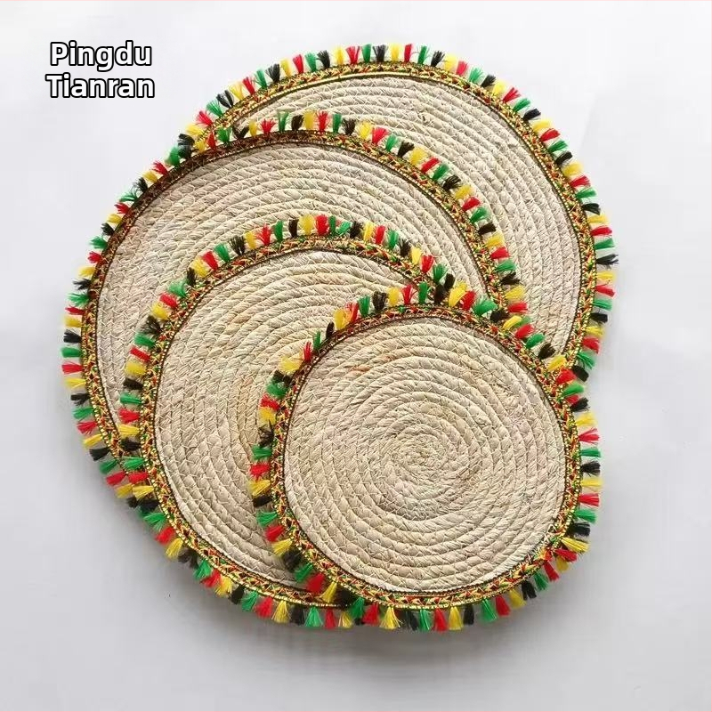 Pārrobežu Amazon Home rokām austs pretapplaucēšanās japāņu stila kukurūzas ādas paklājiņš tējas krūzes siltumizolācijas paklājiņš bļodas paklājiņš