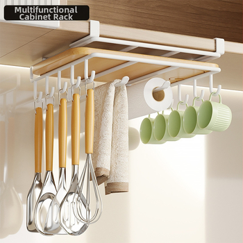 Virtuvės spintelė, sieninė spintelė, pakabinama laikymo lentynėlė, daugiafunkcis pjaustymo lentelių stovas, daugiasluoksnė popierinių rankšluosčių laikiklis, baltas