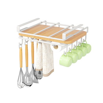 Virtuvės spintelė, sieninė spintelė, pakabinama laikymo lentynėlė, daugiafunkcis pjaustymo lentelių stovas, daugiasluoksnė popierinių rankšluosčių laikiklis, baltas