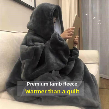 Flanelinės pižamos, apklotėliai tinginiams, žieminės pižamos vyrams, laisvo aksomo ir sustorinto poros stiliaus namų drabužiai su gobtuvais, kuriuos galima dėvėti lauke