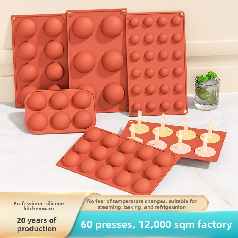 Piiriülene tootja hulgimüügi 6-ühendatud poolringikujuline šokolaadivorm silikoonist koogivormi puding isetegemise küpsetamiseks käsitsi valmistatud seebivorm