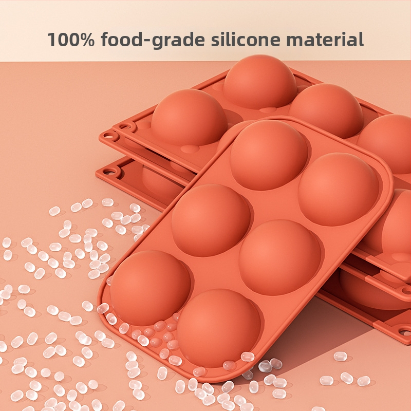 Трансграничен производител на едро, 6-свързана полукръгла шоколадова форма, силиконова форма за торта, пудинг, DIY печене, ръчно изработена форма за сапун